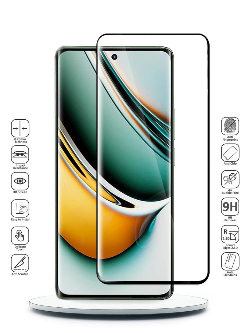 Wtech Realme 11 Pro 5G 2023 / Realme 11 Pro+ 5G 2023 Premium Edge-Pro Full Glue Full Cover Tempered Glass Screen Protector (MSGPCN) - Clear/Black - Image 2